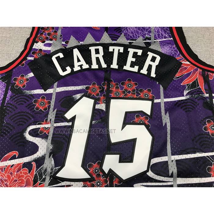 Camiseta Toronto Raptors Vince Carter NO 15 Mitchell & Ness Lunar New Year Violeta